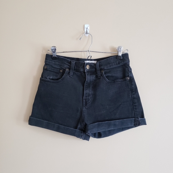 Madewell Pants - Madewell Black Denim Cuffed Shorts